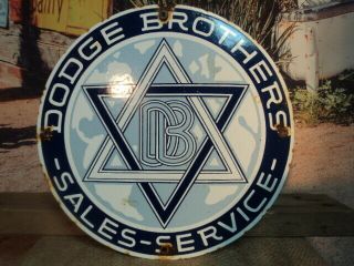 Old Vintage Dodge Brothers Porcelain Dealership Sign Sales & Service