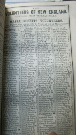 Unusual 1862 Boston Almanac,  Mass.  Civil War Soldier Roster,  Handwritten Diary