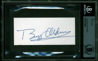 Edwin " Buzz " Aldrin Apollo 11 Authentic Signed 2x4.  5 Cut Signature Bas Slabbed 1