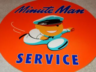 Vintage " Union 76 Minute Man Service W/ Speedy " 12 " Metal Gasoline & Oil Sign Ad