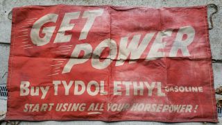 Vintage 1950’s Flying A Gas Oil Tydol Ethyl Advertising Banner