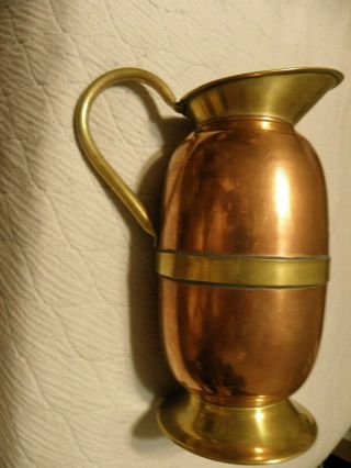 Vintage Copper And Brass Pitcher,  Marked Weba Ware,  England