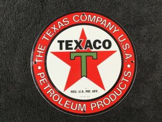 Vintage Texaco Gasoline Porcelain Sign Gas Oil Service Station Pump Plate Rare