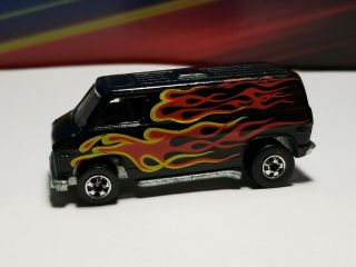 Hot Wheels Van Black With Flames And Blackwalls Made In Hong Kong