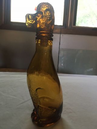 Vintage Pressed Glass Poodle Dog French Poodle Decanter Bottle 9 
