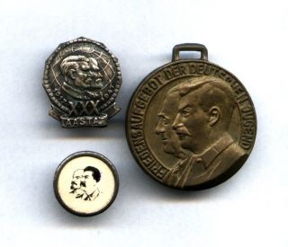 Rare Russian Soviet Ussr Stalin Era Badges 1930 - 1940s