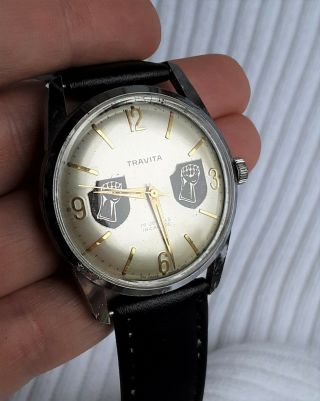 Historic Antique Ww2 Waffen German Military Travita Wrist Watch 17 Jewels Wwii