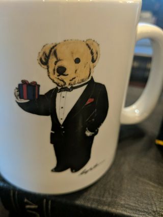 Polo Ralph Lauren Tuxedo Bear Stoneware 16 oz Drinking Coffee Mug 2