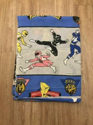 Vintage Power Rangers Twin Bed Flat Sheet 1994 Saban