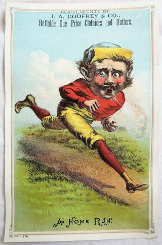 Baseball Card Home Run J.  A.  Godfrey Victorian Trade 1800s H804 - 26 Old Vtg Antique