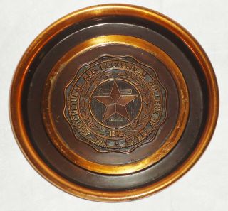 Vintage A&m College Of Texas Copper Coasters Set Of 7 Hyde Park 1950 