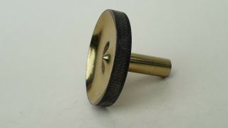 Antique Brass Microscope Draw Tube Wheel Dial