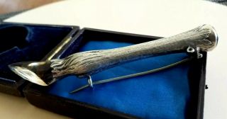 Very Rare Fine Antique Victorian Scottish Silver Citrine Hoof Plaid Brooch Pin