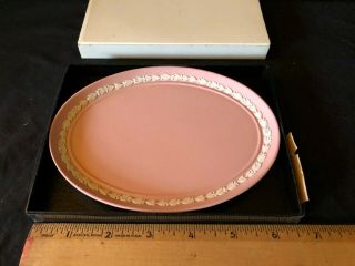 Wedgwood Jasperware England Oval Pink Dish 6 1/2 " Wide Nib