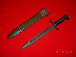 Wwii Us M1 Garand Bayonet By " Pal " With Scabbard