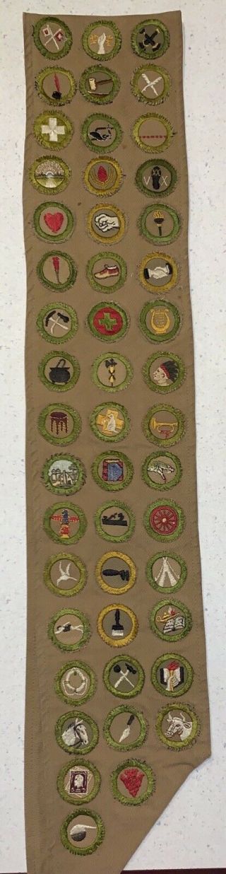 Boy Scout Type A Merit Badge Sash Rare Mbs