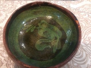 Vintage Mid Century Mexican Folk Art Pottery Bowl Size 7x2” 3