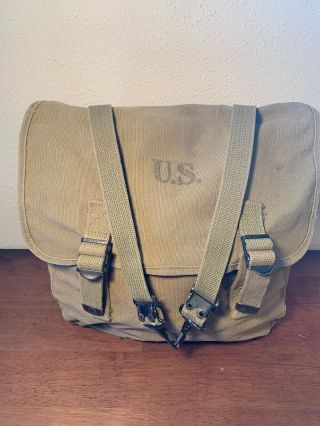 1942 Fox Mfg Co.  Us Ww2 M1936 M36 Musette Bag Back Pack Wwii Haversack