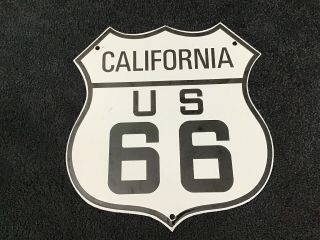 Vintage Us Route 66 Porcelain Sign California Gas Oil Service Station Pump Plate