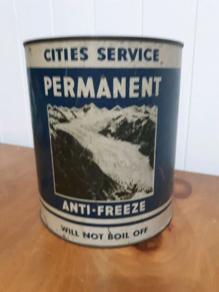 Vintage Rare Cities Service Permanent Anti Freeze 1 Gallon Will Not Boil Off