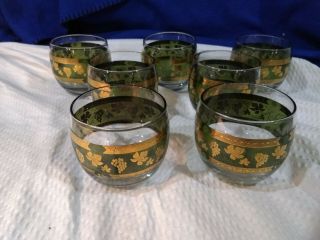 CERA (CORA),  Vintage Golden Grapes Green,  Roly - Poly Tumblers Set of 7 2