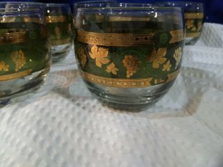 CERA (CORA),  Vintage Golden Grapes Green,  Roly - Poly Tumblers Set of 7 3