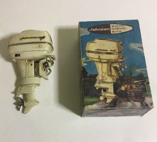 Vintage Johnson Outboard Electric Boat Motor 35 Hp Battery Operated Toy W/ Box