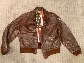 Wwii Era Private Purchase A - 2 Flight Jacket Usaaf Style With Artwork