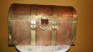 Vintage Handcrafted Heavy Solid Copper And Brass Wall Mount Messenger Mailbox