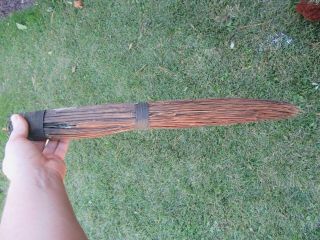 Antique 19th Century Straw Brush End Of Broom (21 ")