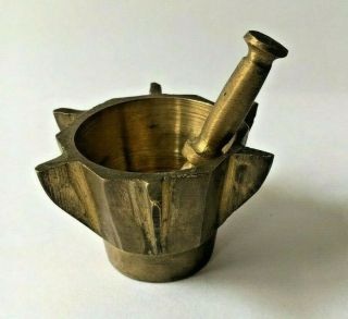 Vintage Small Mortar Pestel Heavy Brass Moroccan Authentic Cooper Solid