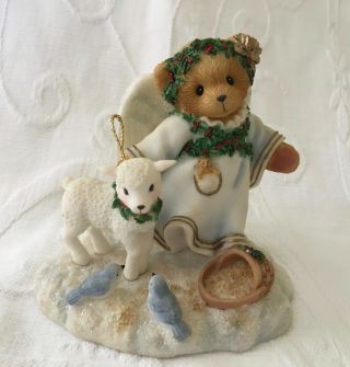 2001 Cherished Teddies Christmas Angel Stella W Lamb,  Bluebirds 706795 No Bx