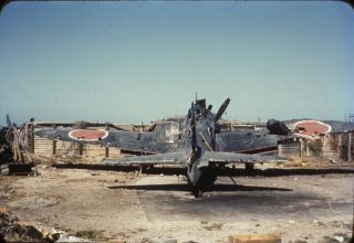 Japanese Aircraft A6m Zero Kwajalein Marshall Is 1944 1 Color Slide No Photo