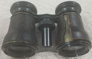 Antique Binoculars Chevalier Opticien Paris Leather Brass Opera Glasses Civilwar