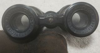Antique Binoculars Chevalier Opticien Paris Leather Brass Opera Glasses CivilWar 2