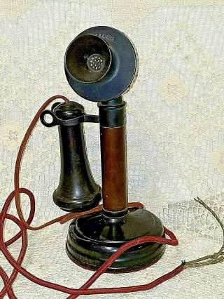 Vintage Kellogg Candlestick Telephone Pat Dates Nov 20,  1901 March 19,  1907 & 1908