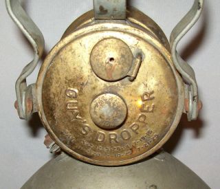 Old Antique Vtg Ca 1920s Large Brass Guys Dropper Carbide Miners Supervisor Lamp 2