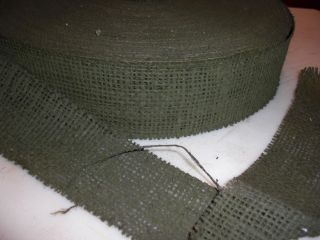 300 Feet Of Orig.  Wwii Us Army Olive Green Camouflage 2 " Burlap - Helmets & Nets