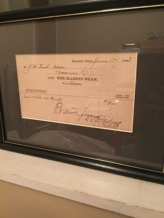 Warren G Harding Autographed Receipt Dated June 17 1903