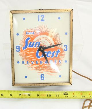 Drink Sun Crest Beverages - Advertising Clock - Swihart Products