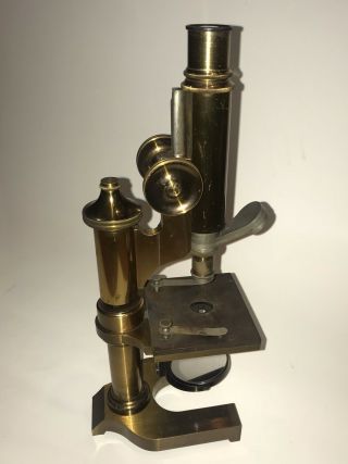 Rare Antique E.  Leitz Wetzlar Brass Microscope No.  73982