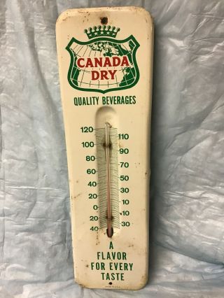 Vintage Canada Dry Thermometer Soda Beverage Sign