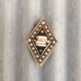 Delta Kappa Epsilon Fraternity Pin - 1979 Gold With Pearls