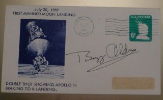 First Day Cover - Apollo 11 Moon Landing Signed By Buzz Aldrin Postmark 7/20/1969