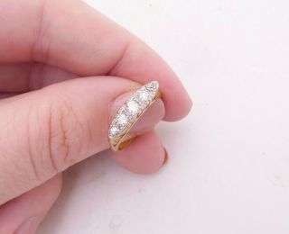 18ct Gold Platinum Old Cut Diamond Ring,  5 Stone Art Deco