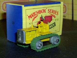 Matchbox Moko Lesney Caterpillar Tractor 8 A3 Yello 9mm Mr Sc8 Ex/nm Crafted Box