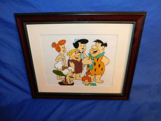 Hand Painted Flintstones Family Publicity Cel Hanna - Barbera 1970 