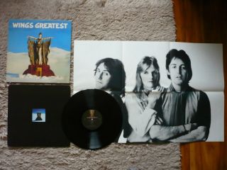 Paul Mccartney Wings Greatest Hits Vinyl Uk 1978 Mpl Lp Band On The Run & Poster