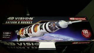 4d Vision Big 1/100 Saturn V Rocket Pre Painted Model Puzzle Display