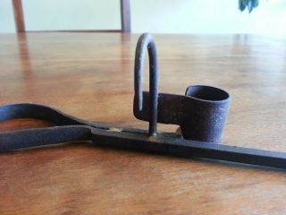 Antique Wrought Iron Miners Candle Stick Holder Sticking Tommy Or Tommy Stick